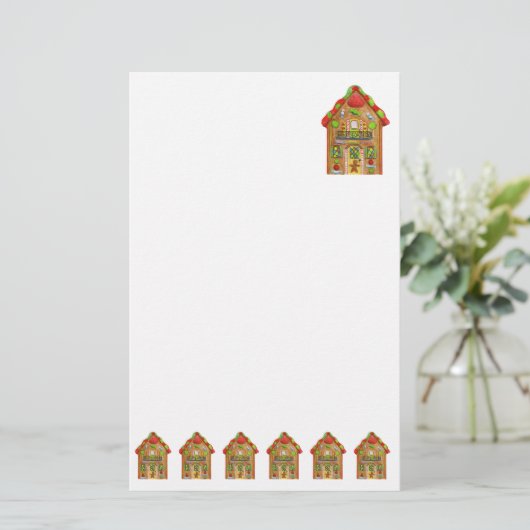 クリスマスのお菓子の家の文房具 便箋 (スタンド正面)