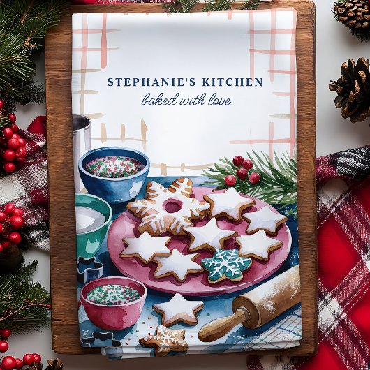 クリスマスのお菓子パーソナライズされたCookie キッチンタオル