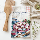 クリスマスのお菓子パーソナライズされたCookie キッチンタオル