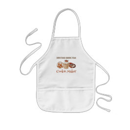 クリスマスのお菓子作りチーム クッキー職人Tシャツ 子供用エプロン
