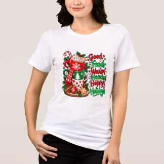 クリスマスのお菓子作り グッドフード・ぬくもりあふれるハート トライブレンドTシャツ