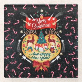 クリスマスのお菓子 ガラスコースター