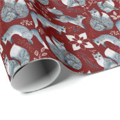 クリスマスのかわいいキツネの動物の柄がラップピン ラッピングペーパー (ロールコーナー)