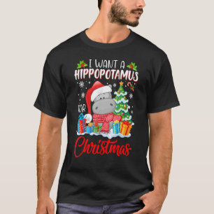 クリスマスのかわいいクリスマスCosにヒッポタマスが欲しい Tシャツ