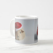 クリスマスのかわいいサンタのモルモットのマグ コーヒーマグカップ (正面左)