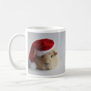 クリスマスのかわいいサンタのモルモットのマグ コーヒーマグカップ