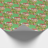 クリスマスのかわいいテディー・ベア ラッピングペーパー (角)