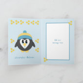 クリスマスのかわいいペンギンブルーの孫 シーズンカード (内部)