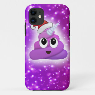 クリスマスのかわいいユニコーンのウンチのEmojiの白熱 iPhone 11 ケース
