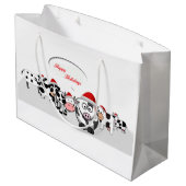 クリスマスのかわいい牛幸せな休日 ラージペーパーバッグ (裏面アングル)