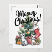 クリスマスのかわいい猫たち ポストカード (正面/裏面)