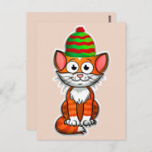 クリスマスのかわいい猫のポストカード ポストカード (正面/裏面)