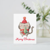 クリスマスのかわいい猫 シーズンポストカード (スタンド正面)