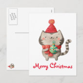 クリスマスのかわいい猫 シーズンポストカード (正面/裏面)