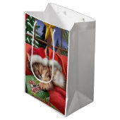 クリスマスのかわいい猫 ミディアムペーパーバッグ (正面アングル)