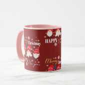 クリスマスのかわいい赤い小人   マグカップ (正面左)