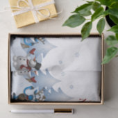 クリスマスのかわいい雪だるまおよびトナカイバンド 薄葉紙 (ギフト)