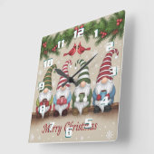 クリスマスのかわいい スクエア壁時計 (傾斜)