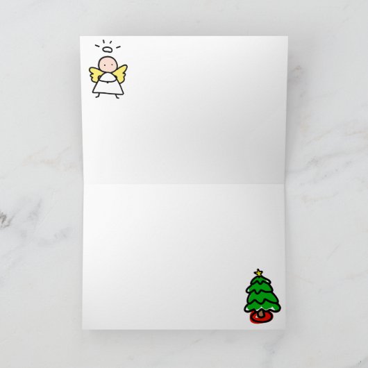 クリスマスのかわいこちゃんの子供のスタイルカード シーズンカード (内部)