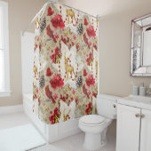 クリスマスのきらめくシャワーカーテン シャワーカーテン (インサイチュ)