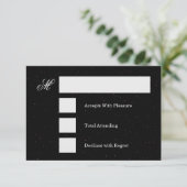 クリスマスのきらめく結婚式RSVPピンク 出欠カード (スタンド正面)