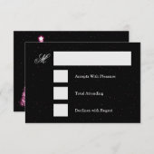 クリスマスのきらめく結婚式RSVPピンク 出欠カード (正面/裏面)