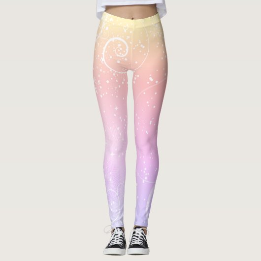 クリスマスのきらめく雪 レギンス (正面)