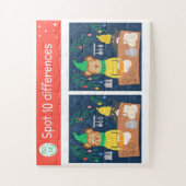 クリスマスのくまとペンギン 10つの違い探し キッズ ジグソーパズル (縦)