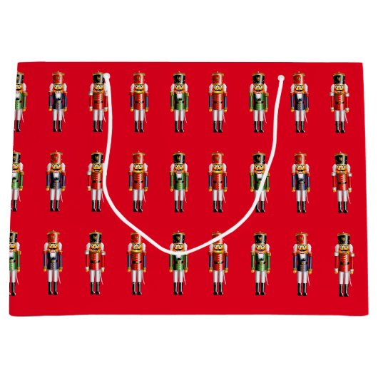 クリスマスのくるみ割りの戦わない兵隊の漫画 ラージペーパーバッグ (正面)