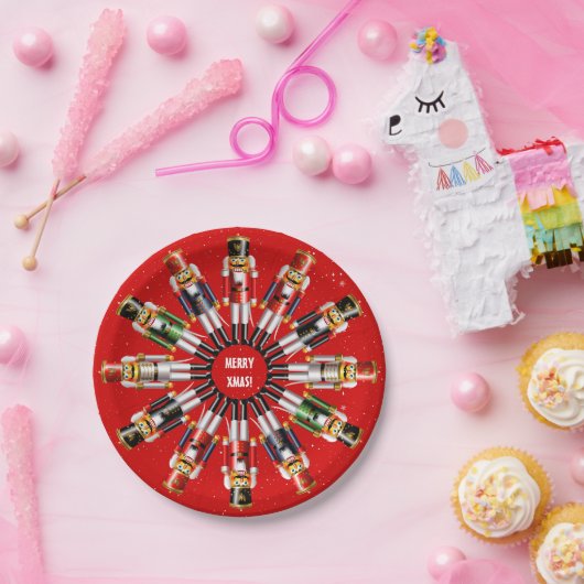 クリスマスのくるみ割りの戦わない兵隊 ペーパープレート (パーティー)