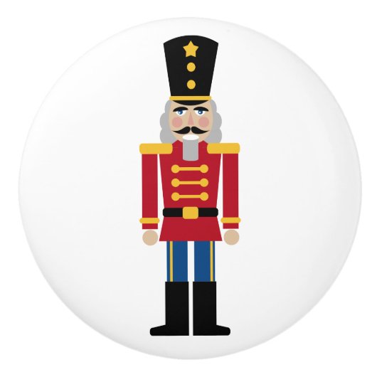 クリスマスのくるみ割りドアと引き出しプルノブ セラミックノブ (正面)