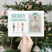 クリスマスのくるみ割り人形とバレリーナのフォトカード シーズンカード