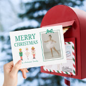 クリスマスのくるみ割り人形とバレリーナのフォトカード シーズンカード