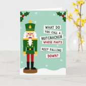 クリスマスのくるみ割り人形のパンツジョーク カード (黄色い花)