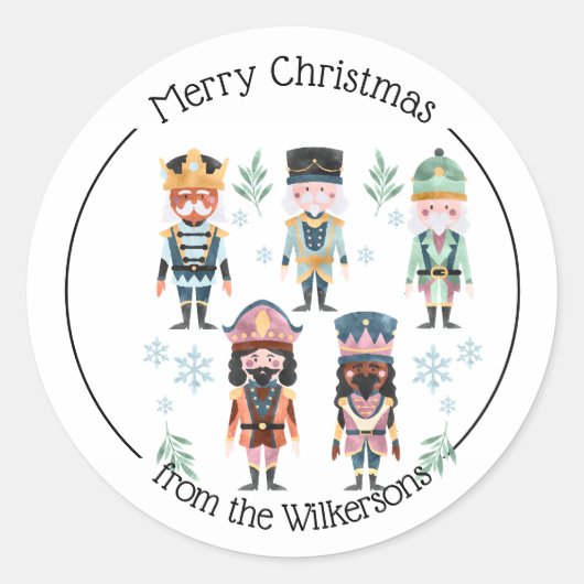 クリスマスのくるみ割り人形の兵隊 ラウンドシール (正面)