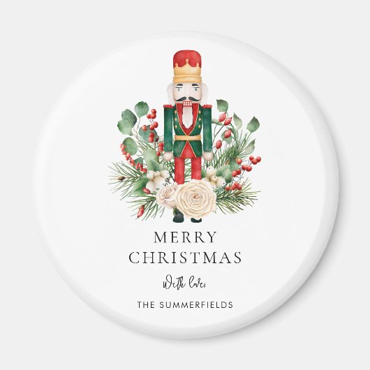 クリスマスのくるみ割り人形の脚本の緑の葉の装飾 マグネット (正面)