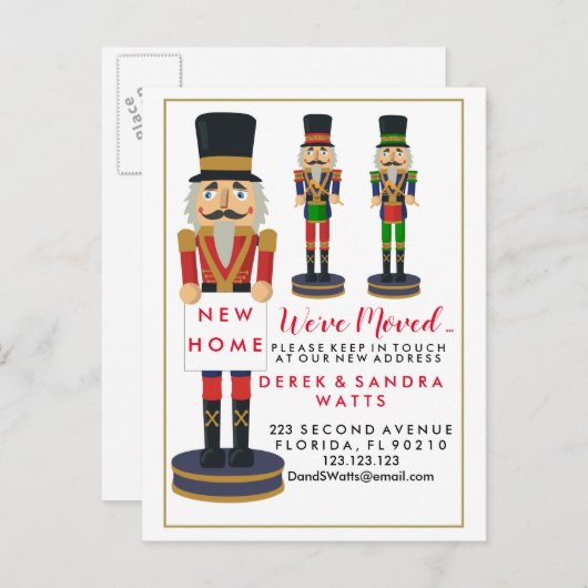クリスマスのくるみ割り人形を動かした住所の変更 案内ポストカード (正面/裏面)