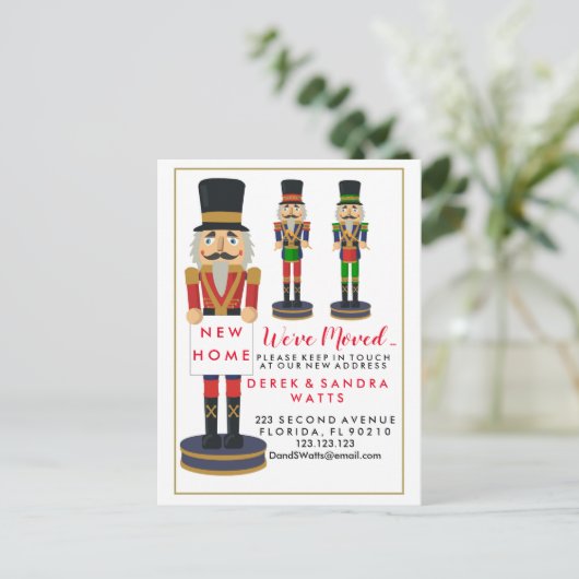 クリスマスのくるみ割り人形を動かした住所の変更 案内ポストカード (スタンド正面)