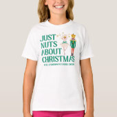 クリスマスのくるみ割り人形バレリーナが大好き! Tシャツ (正面)