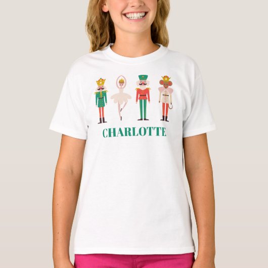 クリスマスのくるみ割り人形バレリーナ Tシャツ (正面)