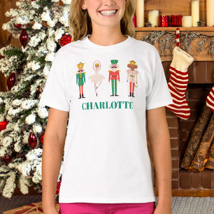 クリスマスのくるみ割り人形バレリーナ Tシャツ