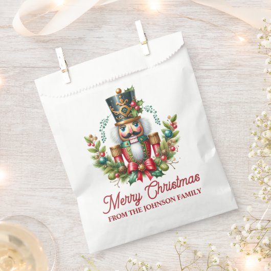クリスマスのくるみ割り人形 フェイバーバッグ (クリップ留めされた状態)
