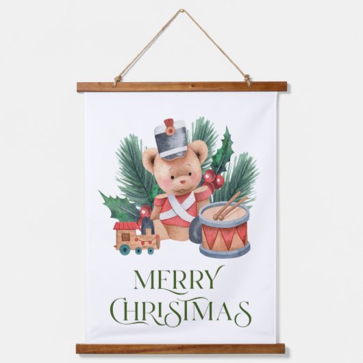 クリスマスのくるみ割り、ドラマーの少年と木 吊り下げ型タペストリー (正面2)