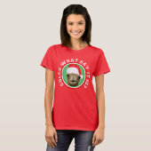 クリスマスのこぶ日のラクダのサンタのTシャツ Tシャツ (正面フル)