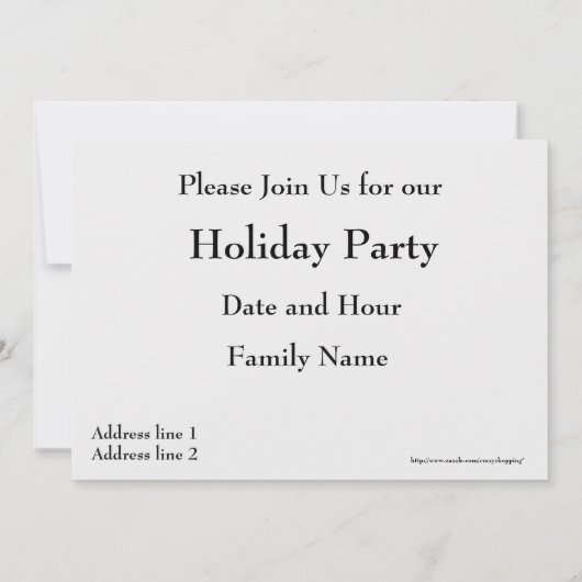 クリスマスのご招待 招待状 (裏面)