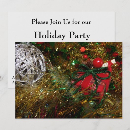 クリスマスのご招待 招待状 (正面/裏面)