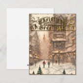 クリスマスのご挨拶 ビンテージ ホリデーカード (正面/裏面)