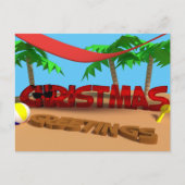 クリスマスのご挨拶 ビーチ ホリデー ポストカード (正面)