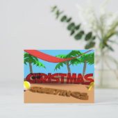 クリスマスのご挨拶 ビーチ ホリデー ポストカード (スタンド正面)