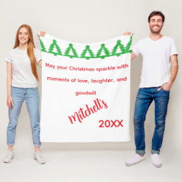 クリスマスのご挨拶 フリースブランケット